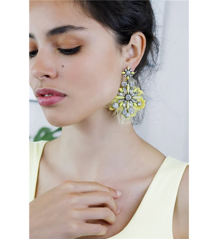 Earrings luxury yellow