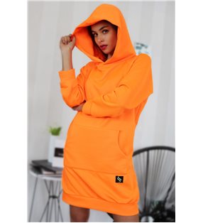 Mikinové šaty IKA/ oranž. neon