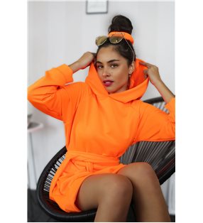 Mikinové šaty IKA/ oranž. neon