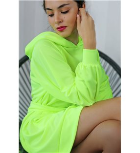 Mikinové šaty IKA/ žltý neon