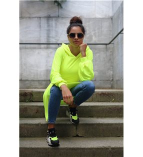 Mikinové šaty IKA/ žltý neon