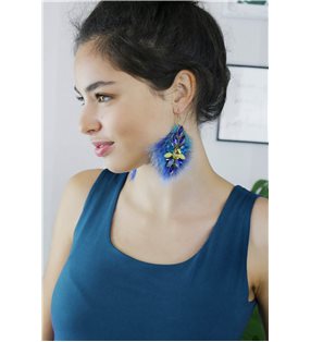 Earrings luxury blue