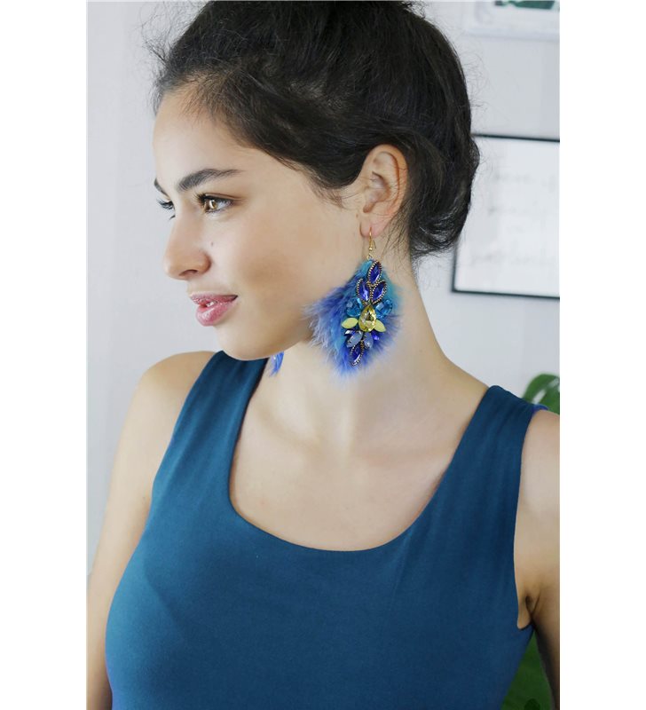 Earrings luxury blue