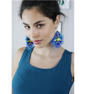 Earrings luxury blue
