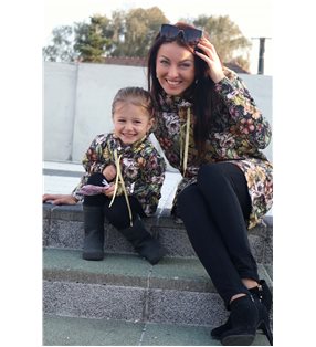 Mikinové šaty Set "mama a dcéra/ zlaté