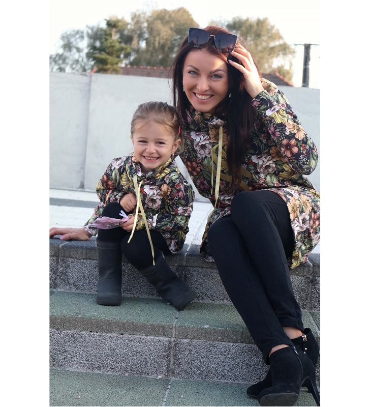 Mikinové šaty Set "mama a dcéra/ zlaté