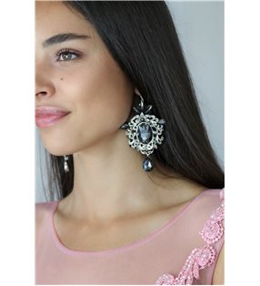 Elegant earrings gray dark