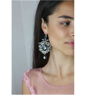 Elegant earrings gray dark